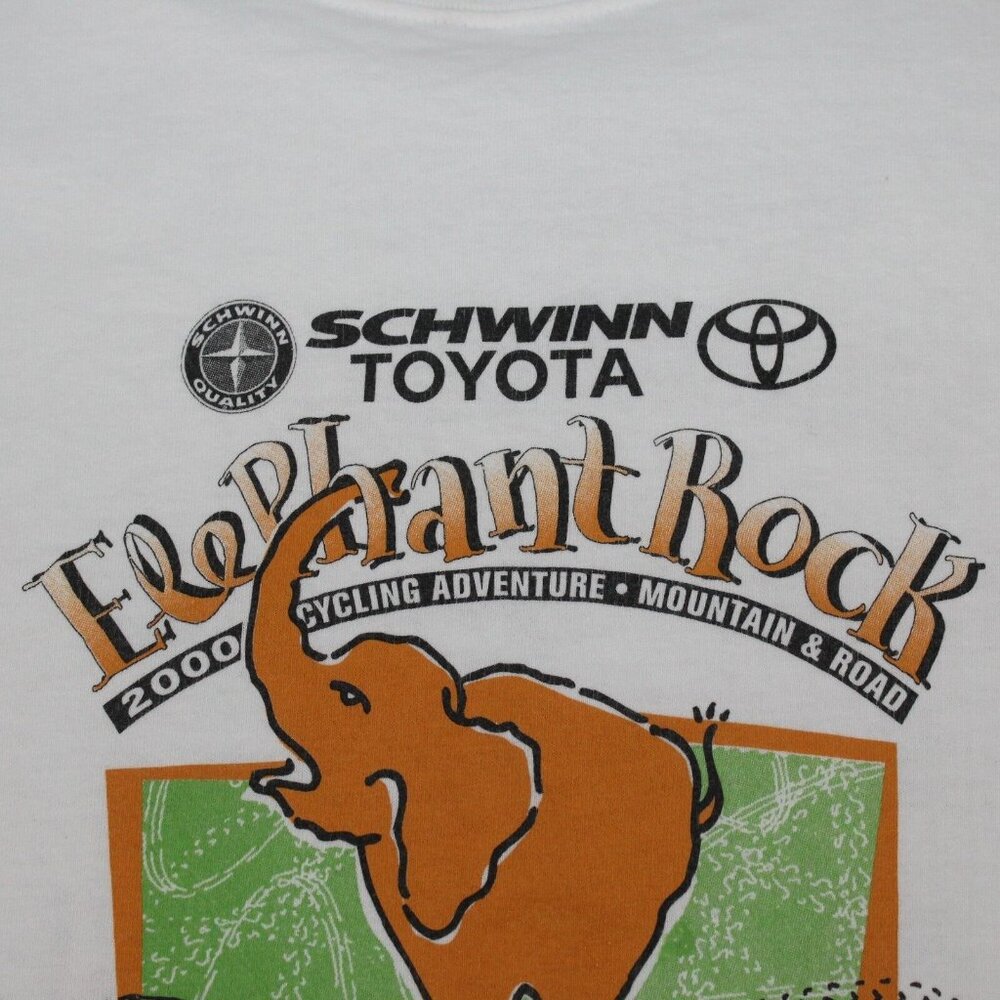Vintage Schwinn Toyota Medium Elephant Rock 2000 Cycling Adventure Anvil TShirt - Picture 9 of 9